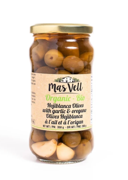 Mas Vell - Hojiblanca Olives with Garlic and Oregano