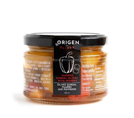 Origen - Smoked Green Gordal Olives with Peppers