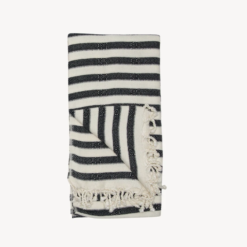 Turkish Towel - Zebra Bamboo - Black